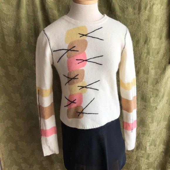 Angora Wool Sweater Ivory (see measurements) - Picture 1 of 8